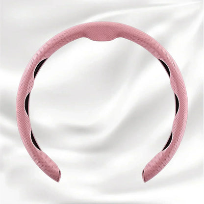 Nexi Customized Car Logo Breathable Ultra-thin 5D Leather & Carbon Car Steering Wheel Cover Universal Fit